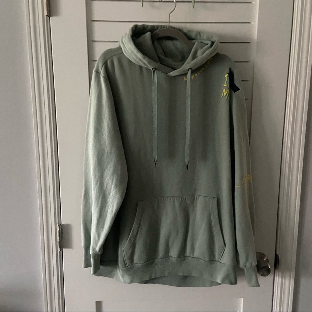 No Boundaries Work in Progress Teal Hooded Sweatshirt Size XL - Picture 2 of 8